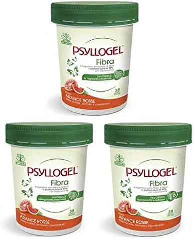 3X Psyllogel Fibra di Psyllium Pura al 99% Gusto Arance Rosse - F...
