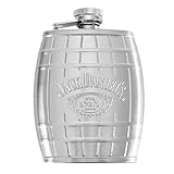 Plata Jack Daniel \'s licencia barware matraz de barril, relieve, 4-Ounce por Jack Daniel\' s licencia barware