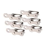 REPAIROCK 6 Pair Single Speed Silver Tone Chain Master Link Joint Clips Connectors Bicycle Missing Link Reusable Speed Chain for Bike MTB Repair Parts Auto Replacement Parts