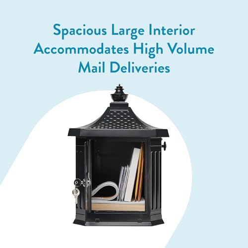 Architectural Mailboxes Hamilton™ Secure, Locking USPS Approved Heavy Duty, Cast Aluminum Metal Post Mounted Mail Box for Outside, Black Large Curbside Mailbox with Magnetic, Lockable Double Doors by ARCHITECTURAL MAILBOXES - Image 3