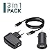 Produktbild Slabo 3in1 Lade-SET für Motorola Edge + | g 5G plus | pro | G10 | G100 5G | g8 | Plus | Power | G9 play | Plus | One Fusion+ Starter Set Datenkabel USB-C | KFZ Lade Adapter | USB Netzadapter SCHWARZ
