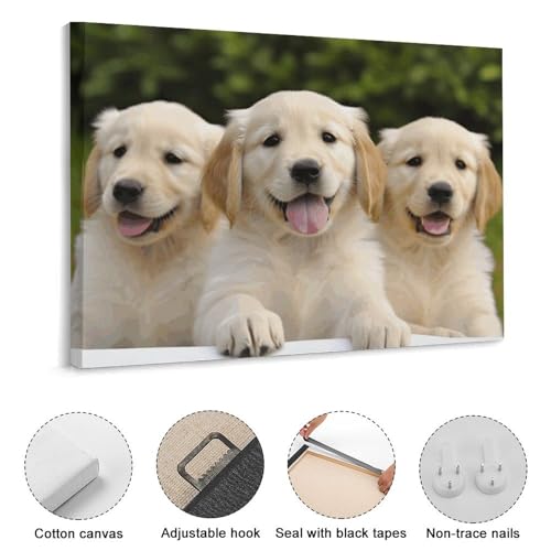 Toile murale Noël Golden Retriever grand soin d'impression