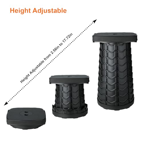 Image of Boreeman 2 Pack Collapsible Stool, Square Shape, Lightweight Yet More Sturdy with Load Capacity 400lbs, Upgraded Portable Stool for Camping Fishing Hiking BBQ