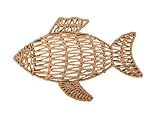 SIGNES GRIMALT Décoration Murale Poisson en Fibres Naturelles – Objet Déco Bohème Style Bord de Mer – 37 cm
