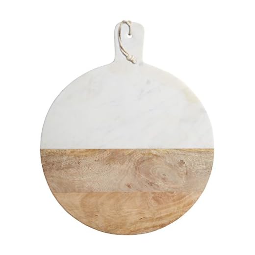 Master Class Planche de Service Ronde en marbre/en Bois, 40,5 x 50 cm