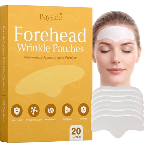 Bayside Forehead Wrinkle Patches | Anti-Wrinkle Facial Patches for Fine Lines | Overnight Wrinkle Filler & Deep Line Treatment | Disposable Face Tape for a Youthful, Firmer, and Smoother Appearance | 20 Count