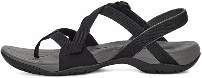 しょうTEVA Amazon.com | Teva Women's Ascona Cross Strap Flat Sandal, Black, 6