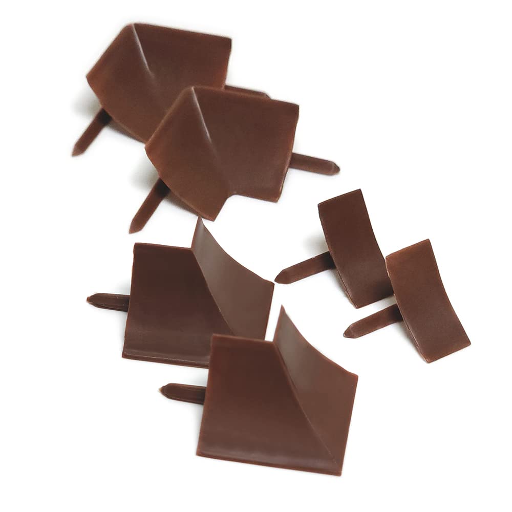 InstaTrim Corner &amp; End Caps - Six Dark Brown 1/2" Wide Trim Corner and End Pieces - Finishing Caps for Corners &amp; Exposed Ends - Paintable