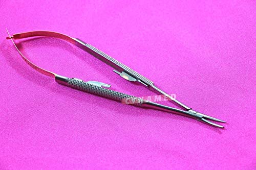 New Premium German Grade Castroviejo Micro Needle Holder Curved TC 6 Inches Surgical Dental Instruments CYNAMED