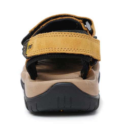 Leather Sports Sandals For Men Closed Toe Hiking Outdoor Athletic Casual Walking Sandals Water Shoes Summer Fisherman Sandal Handmade3
