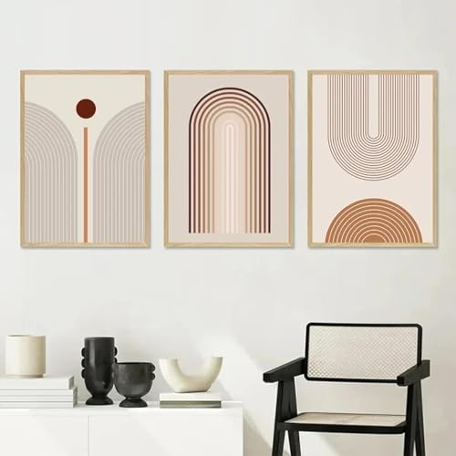 Peinture artistique sur toile bohème beige KEBIA 60x90