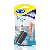 scholl velvet smooth, 2 ricambi con cristalli di diamante per il roll professionale per pedicure velvet smooth, testine ad azione extra esoliante per piedi lisci e morbidi, confezione da 2 pezzi