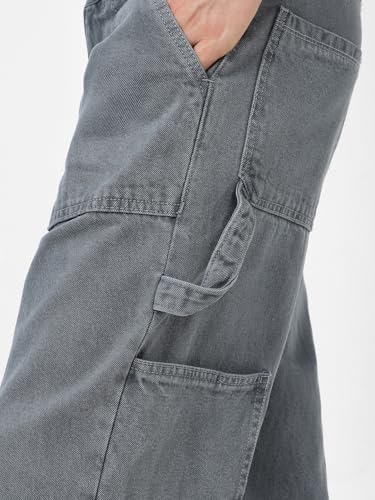 Image of Urbano Fashion Men's Loose Mid Rise Baggy Fit Cargo Carpenter Jeans with 6 Pockets Non-Stretchable