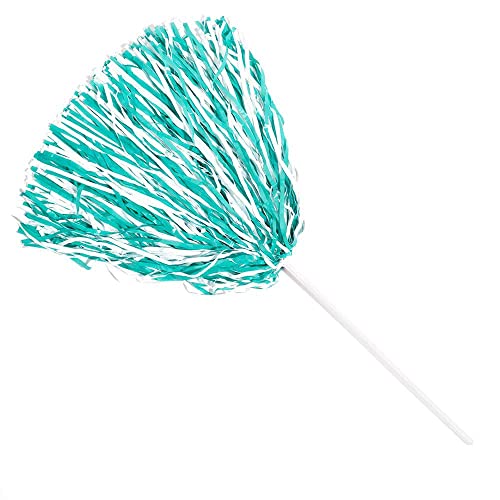 Anderson's Premium Teal and White School Spirit Shakers, Cheerleader Pom Poms, Sports Fan, Football, Basketball, Homecoming, Squad, Team, Party, Dance Club, Performance, Celebration Pack of 10