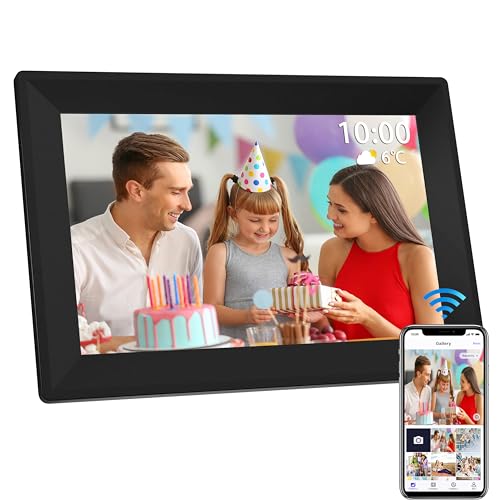 Touchscreen Digital Picture Frame WiFi 10.1Inch Digital Photo Frame 800 * 1280 HD Smart Cloud Photo Frame Anytime, Anywhere use App Share Photos and Videos【 Unlimited friendconnections】