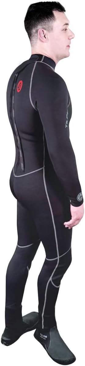 Tilos 3mm Wetsuit - Full Body Stretch Diving Suit for Men and Women, Back Zip Wetsuit Ideal for Free Diving, Snorkeling, Surfing, and Diving, Made in Thailand