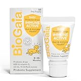 BioGaia Immune Active Baby Probiotic Drops + Vitamin D | for Babies & Toddlers 0-36 Months | Supports Digestive & Immune Health | Allergen, Dairy, Soy & Gluten Free | 50 Day Supply