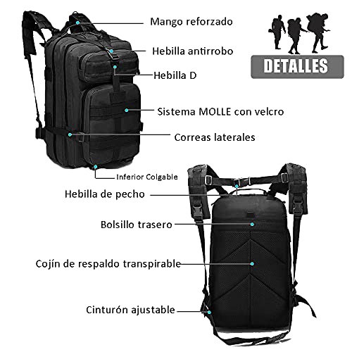 Satohom Zaino tattico militare da uomo, 40 l
