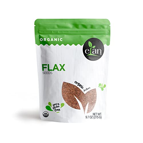 Elan Organic Flax Seeds, Non-Gmo, Vegan, Gluten-Free , 8 Pack Of 9.7 Oz #TOP1