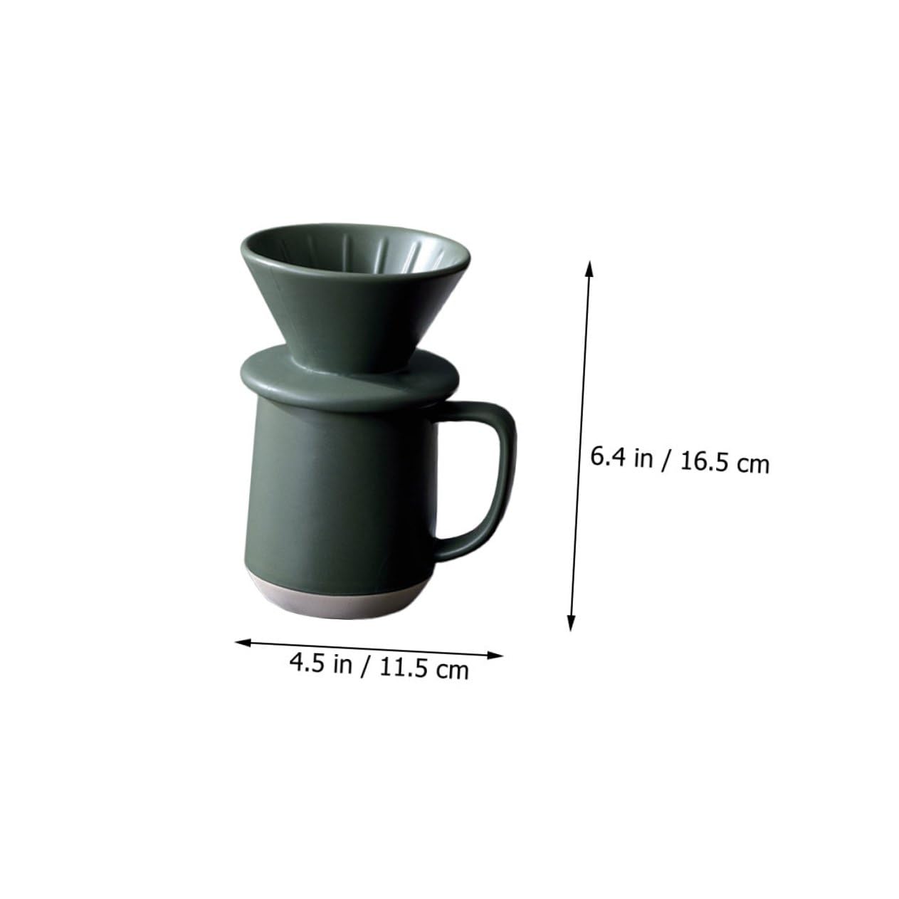 Taza de Filtro de Café de Cerámica Verde, Juego Manual | Hecha a Mano, Uso en Hogar y Oficina, Diseño Simple Detalles Delicados, Formato Portátil y Ligero