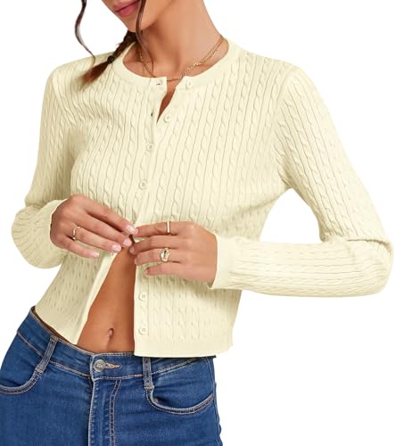 Zyyfly Cropped Cable Knit Cardigan
