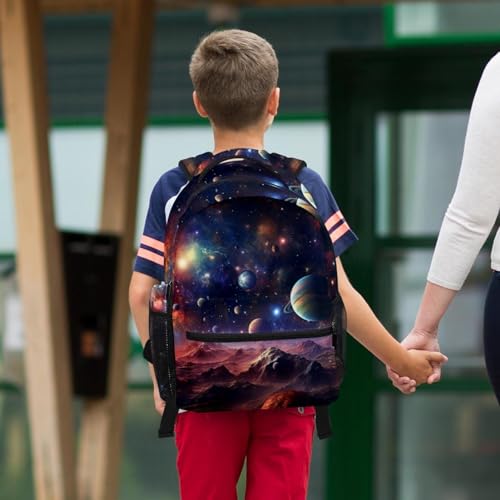 Ensemble sac à dos Galactic Space multicolore et sa trousse, cadeau idéal