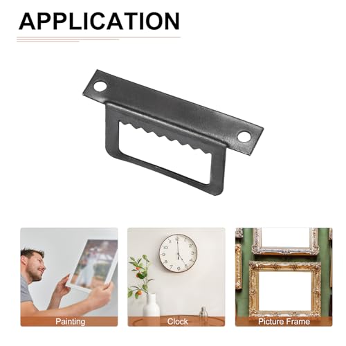 Image of DTGN 1 3 /5 Inch Saw Tooth L Shape Double Hole with Screws Good for Frame Hanging - 10Pcs - Good for Hanging Paintings Picture - Frame Hook Photos - Black