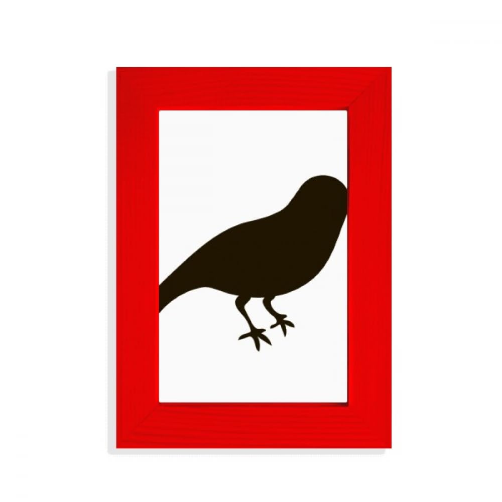 Cadre photo moineau noir de qualité supérieure avec fond rouge