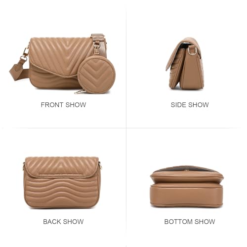 Image of JEEHAN Quilted Crossbody Bags for women Designer Shoulder Handbags Small Purse