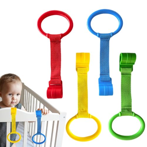laxreheye Anillos de tirón Playpen, Anillos de cunas de bebé | 4X Anillos de extracción de bebé para Caminar | Asistente de Ejercicios para Caminar para niños, Ayuda de Entrenamiento de Fuerza del