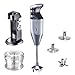 Produktbild bamix Stabmixer Set M200 DELUXE C3 inkl. Multifunktionsmesser, Quirl, Schlagscheibe, Becher, Halterung, 200 Watt, 2-Stufen, Edelstahl, Made in Switzerland - Silber