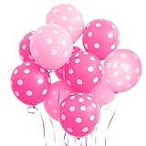 wrovitik 50 Pcs Latex Balloons, 12 Inch Pink Light pink Polka Dot Balloons for Brithday Balloon Wedding Balloon Decoration