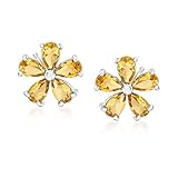 Ross-Simons Gemstone Flower Earrings in Sterling Silver