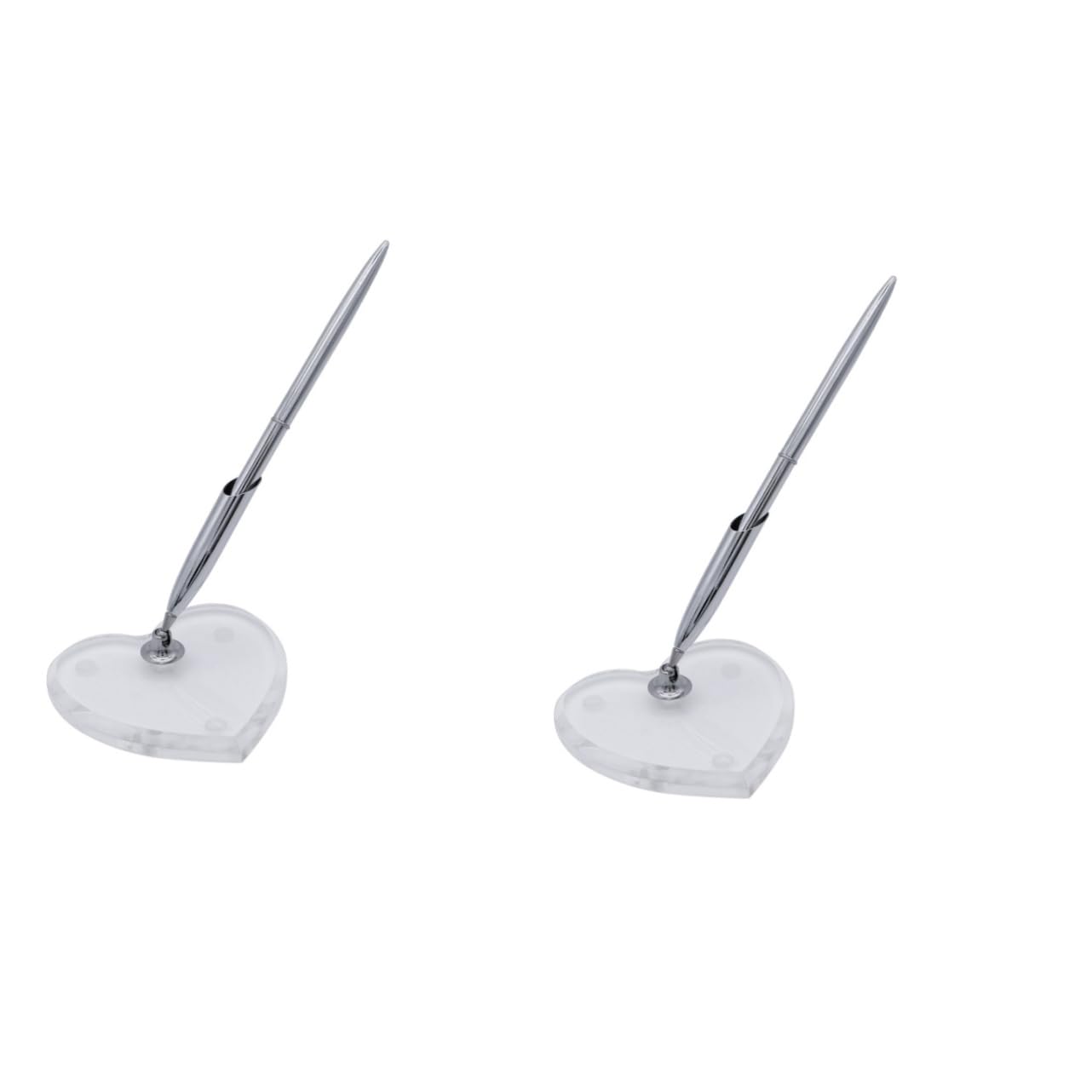 Stylo gousset blanc et support de plume pour signature de livre d'or de mariage