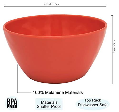 Lok-Osemile 4.6" Mini Bowl Set Of 6 - Melamine Dinnerware - Small, Kids, Pasta - Multicolor #TOP1