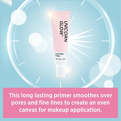 Unicorn Glow Long Wear Primer - Pore Cover Flawless Long Lasting Face Makeup Base Primer Pore Minimizer, Fine Line Wrinkle Eraser For Normal To Dry Skin 1.06 Oz./ 30 G #TOP1