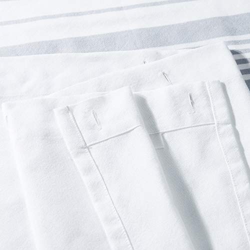 Bestripes Long Farmhouse Shower Curtain Boho Handmade Tassel Fabric Shower Curtain White Grey Modern Striped Shower Curtains For Bathroom Heavy Weighted Spa Decorative Bath Curtains, 72" W X 78" H #TOP2