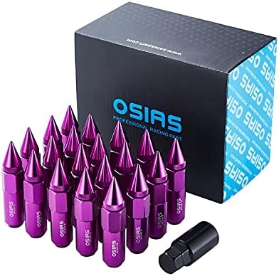 OSIAS 20PCS M12X1.5 Racing Wheel 60MM Lug Nuts with Socket Key for Honda Purple