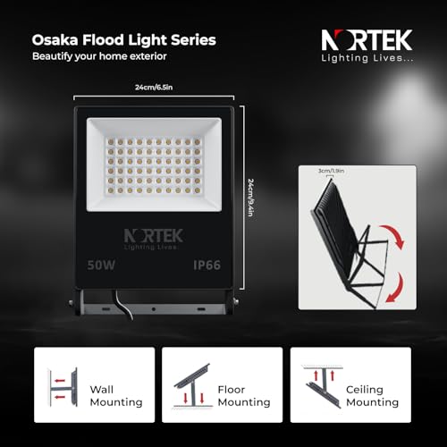 Image of Nortek Osaka 100W Led Flood Light Outdoor Lights Waterproof, High Intensity Led Light Solution with IP66 Protection BIS Approved Led Focus Light (Blue)