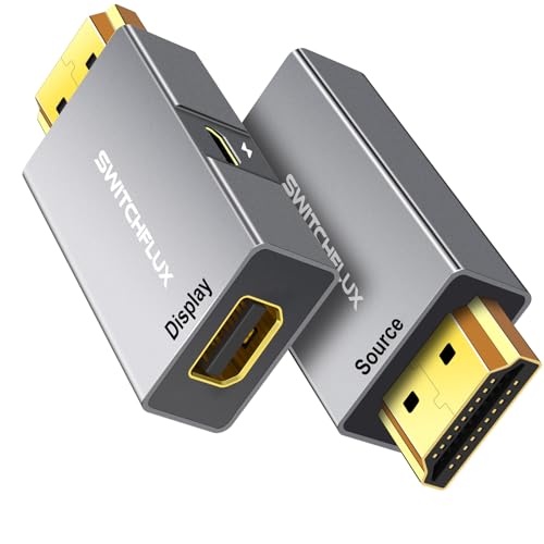 SWITCHFLUX HDMI to Mini DisplayPort Adapter [1 Pack] 4k@60Hz HDMI (Source) to Mini DP (Display) Adapter Male to Female Converter Compatible with PC Graphics Card Laptop Xbox PS5