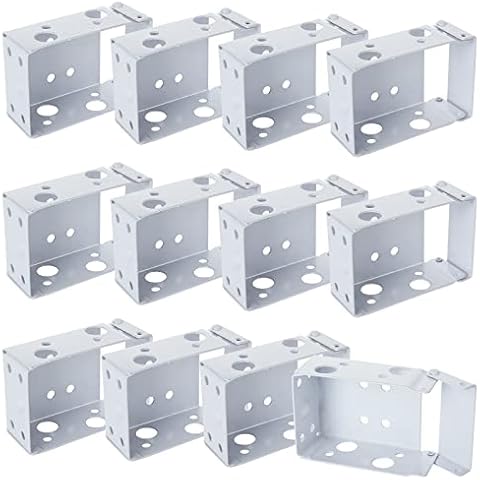 12 Pcs 2.5 inch Blind Brackets, White Low Profile Box Mounting Bracket for Window Blinds Headrail Holder Bracket Installation, No Screws (6 Sets) Cover