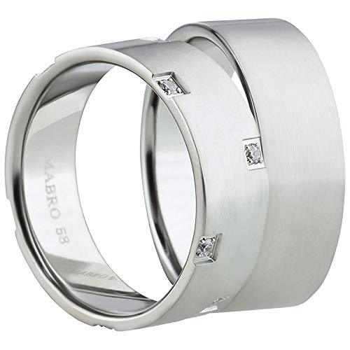 Jewellery Depot Wedding Rings Partner Rings Engagement Rings Stainless Steel with Zirconia + Engraving Proposal Rings Wedding Rings