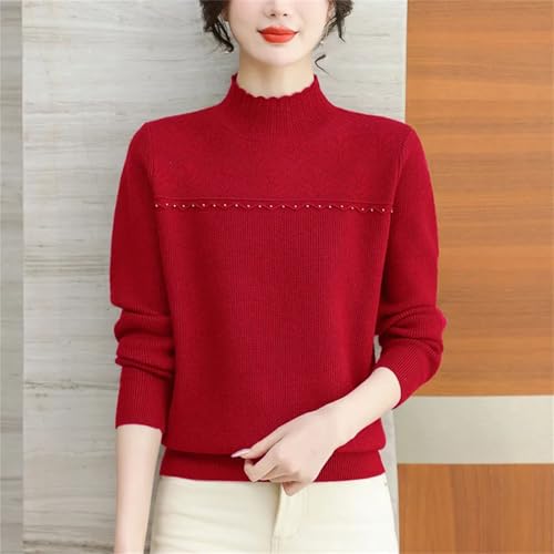 Women's Half High Neck Pullover Sweater Pulls Long Sleeve Clothing Base Knitted Tops - Image 6