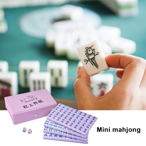 Stadtkrimis Exit Escape Stadtführung Generic - Traditionelles Chinesisches Mahjong-Set, 144 Steine, 2 Würfel, Aufbewahrungsbox, Rosa, Klassisch, Brettspiel, Ab 144 Jahren, Bis 180 Jahren