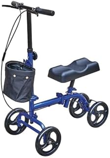 Blue Jay Steerable Knee Scooter with Dual Brakes - Supports 300 lbs - Indoor/Outdoor - Folds Easily + Free Knee Scooter Pad