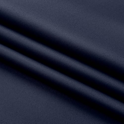 Image of Aiyufeng Navy Blue Short 36 Inches Blackout Curtain 2 Panels Set, Half Window Rod Pocket Privacy Curtain Tiers for Kitchen, Curtains Blackout for Bathroom Shades, W40 x L36 Inch, Navy Blue