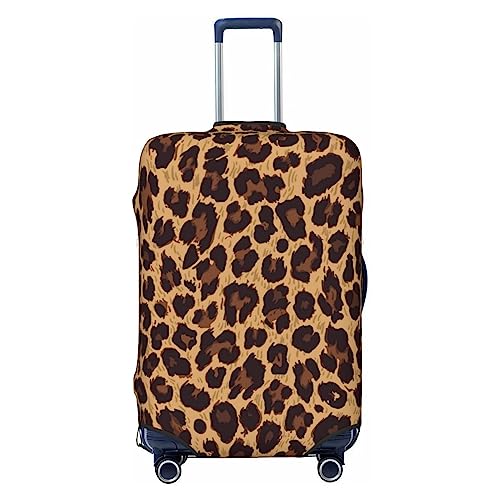 Leopard Printed Luggage Cover Washable Elasticated Luggage Covers for Suitcase tsa Approved Stylish Dust and Scratch Resistant Luggage Case Protector for Kids and Adults -