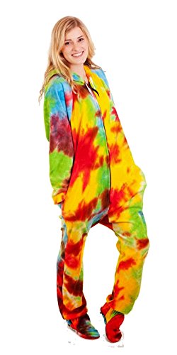 Image of Forever Lazy Footed Adult Onesies, One-Piece Pajama Jumpsuits for Men and Women, Unisex. with Detachable Feet.
