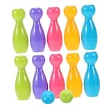 TOYANDONA Jeu de Quilles Garçon Fille Plastique avec Quilles et Boules Set Bowling Intér...