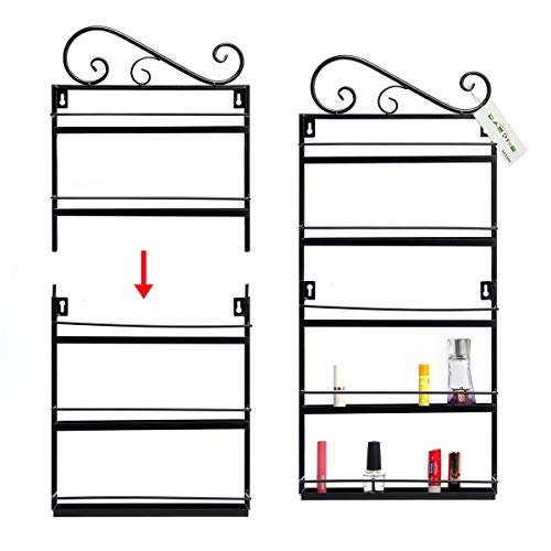 Dazone Nail Polish Wall Rack Organizer Holds 50 Bottles Nail Polish Shelf Black #TOP2